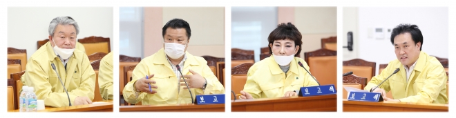 ▲왼쪽부터 김철수, 서호연, 곽윤희, 이재만 구의원