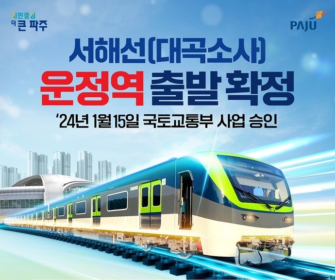  서해선(대곡소사) 파주 연장 확정 포스터(파주시청 제공)